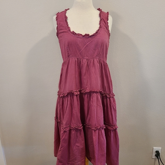 Sundance Easy Beauty Tiered Ruffle Dress in Berry - Picture 2 of 6